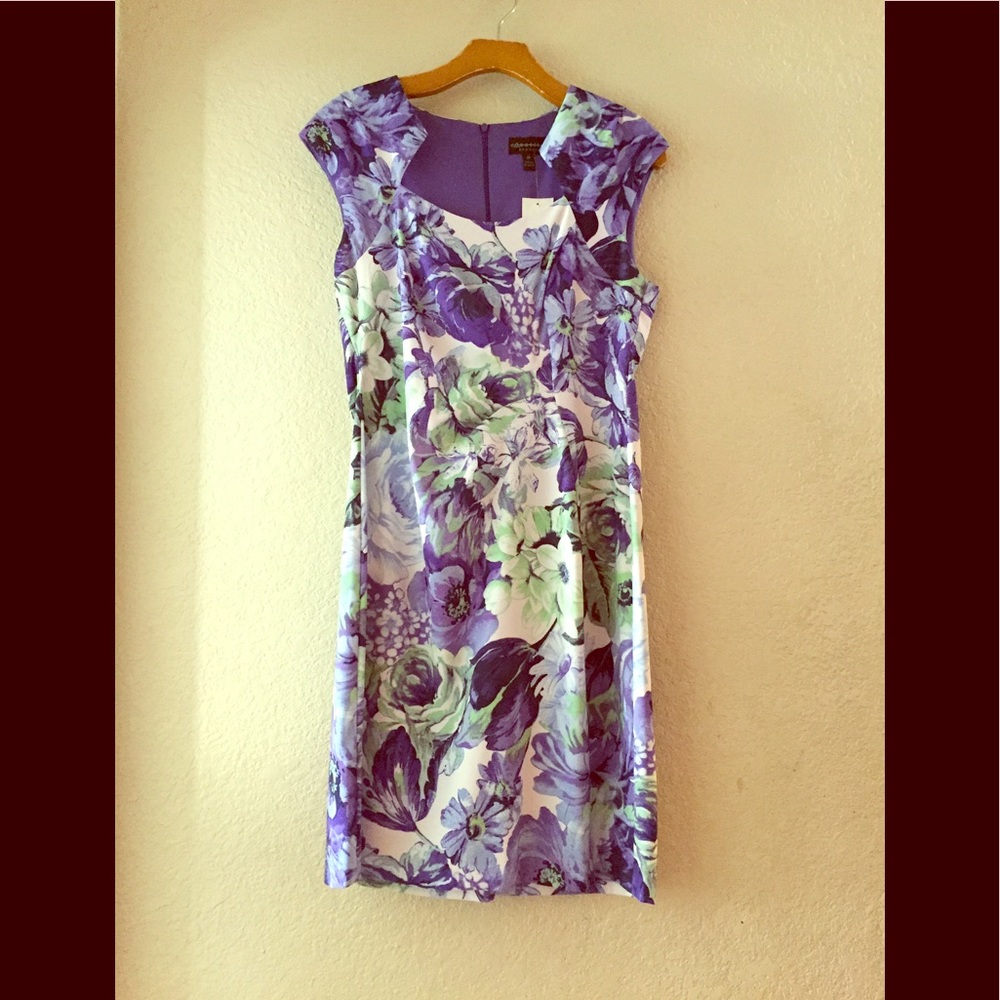 Petite Purple Floral Dress